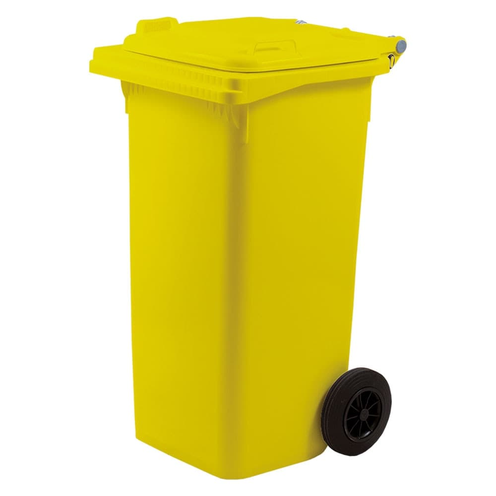 Bidone Immondizia Carrellato Ics Giallo 120 Lt 55 X 50 X 94 cm