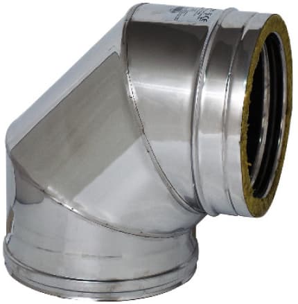 Gomito a 90 ° Doppia Parete per Stufa Ee ? Interno Esterno Cm 8 13 - 2