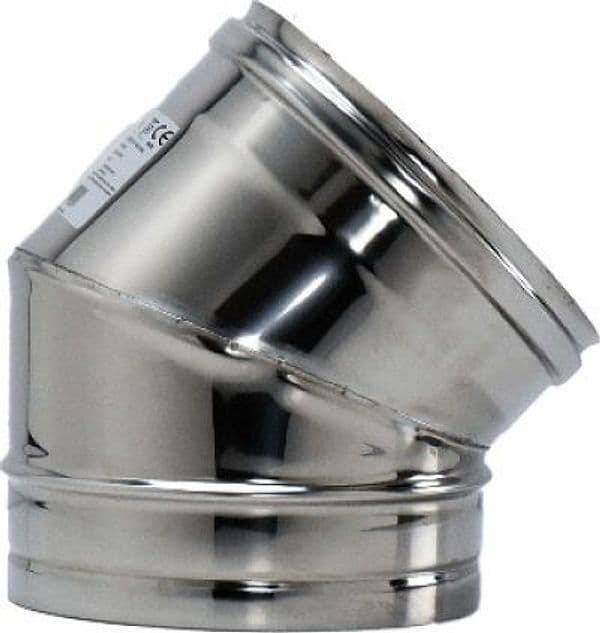 Gomito a 45 ° Inox AISI 304 per Stufa Ø Cm 18 - 2