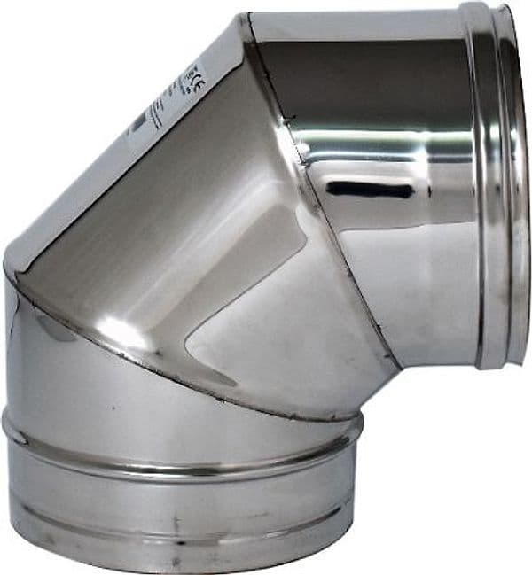 Gomito a 90 ° Inox AISI 304 per Stufa Ø Cm 15 - 2