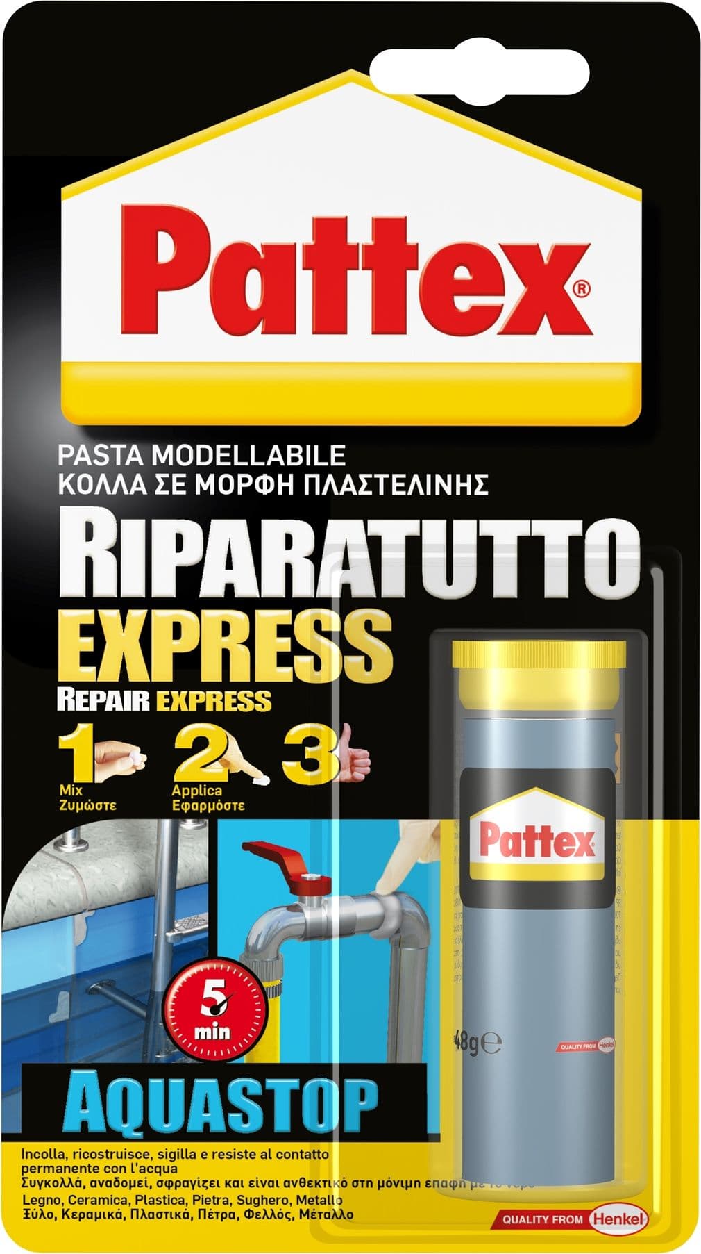 Adesivo Pattex Riparatutto Express Acquastop Gr. 48 Henkel - 2