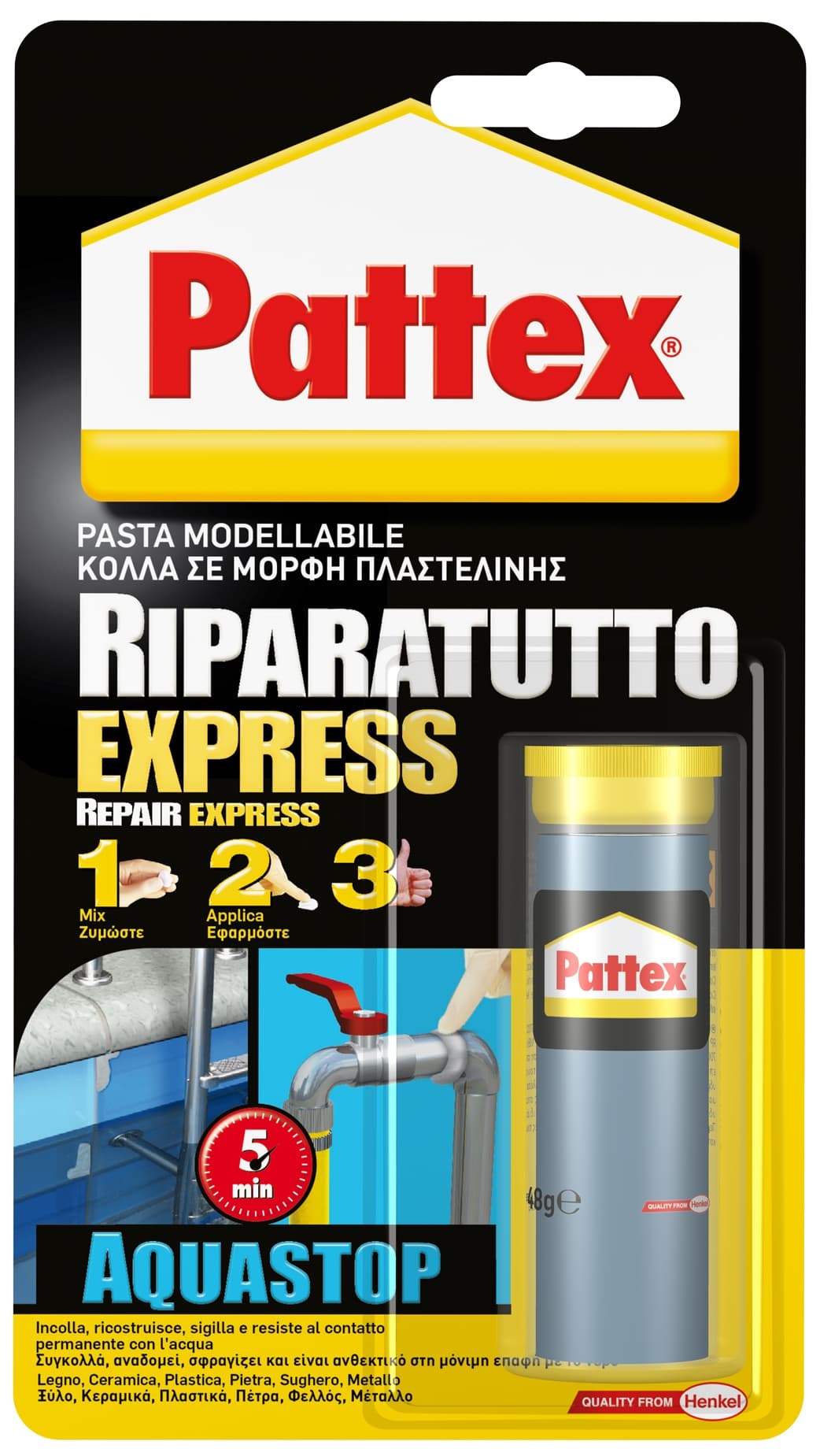 Adesivo Pattex Riparatutto Express Acquastop Gr. 48 Henkel - 2