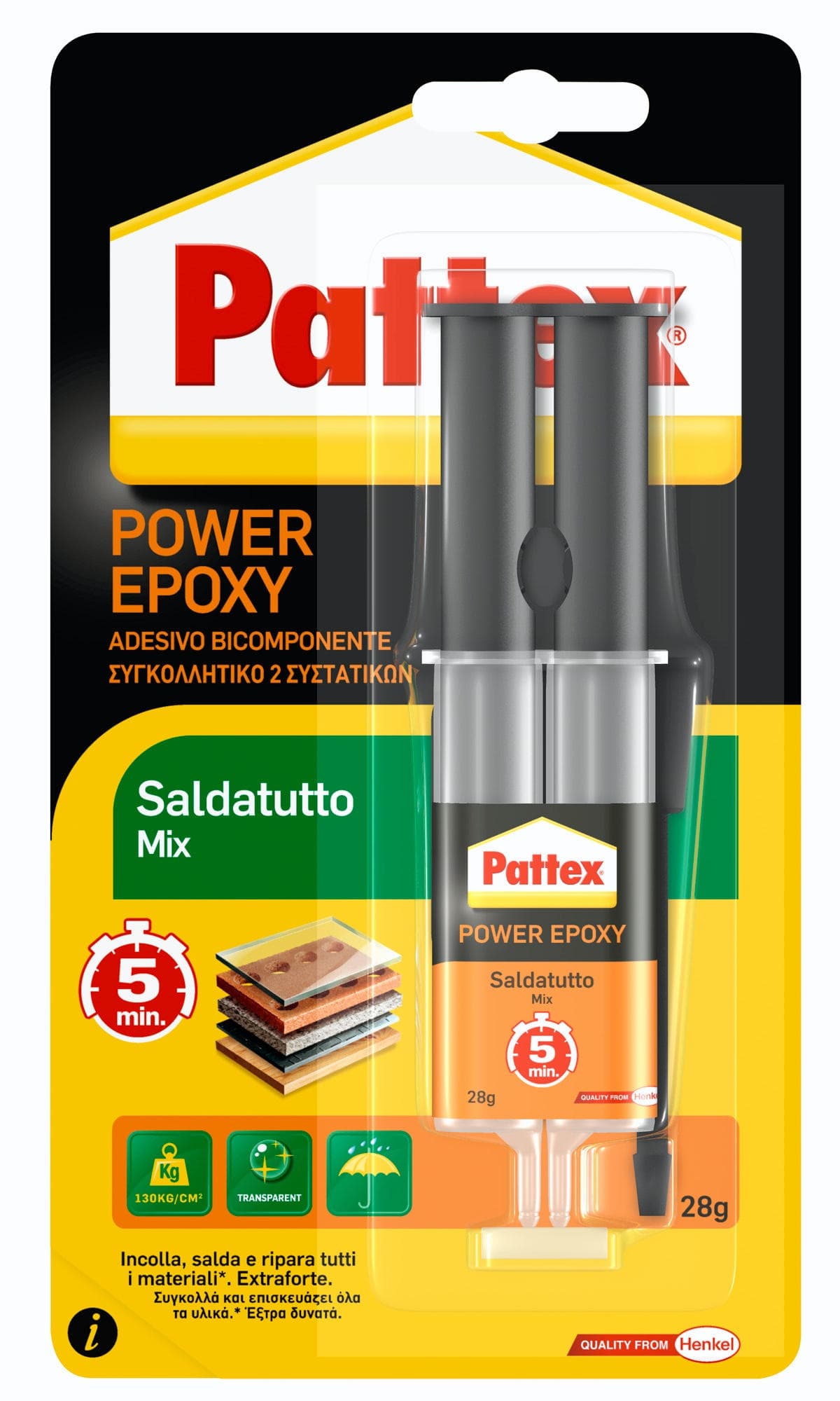 Colore La Pattex Power Epoxy Saldatutto Mix Gr. 28 (siringa) 6 Pezzi Henkel - 2
