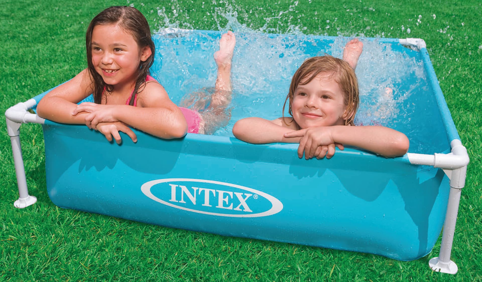 Piscina Quadrata Mini Frame Cm 122 x 122X30 H (L 342) Colore Blu Intex - 2