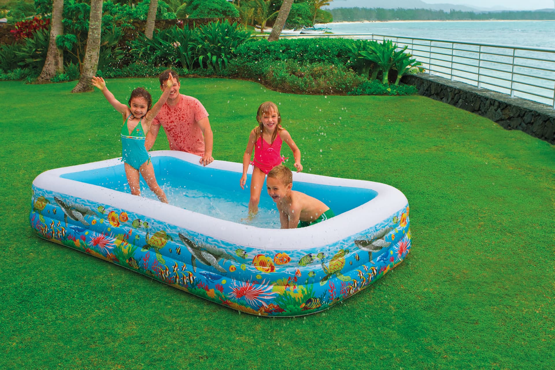 Piscina Gonfiabile Family Tropical Cm 305 x 183X56 H (L 1.050) 2 Pezzi - 2