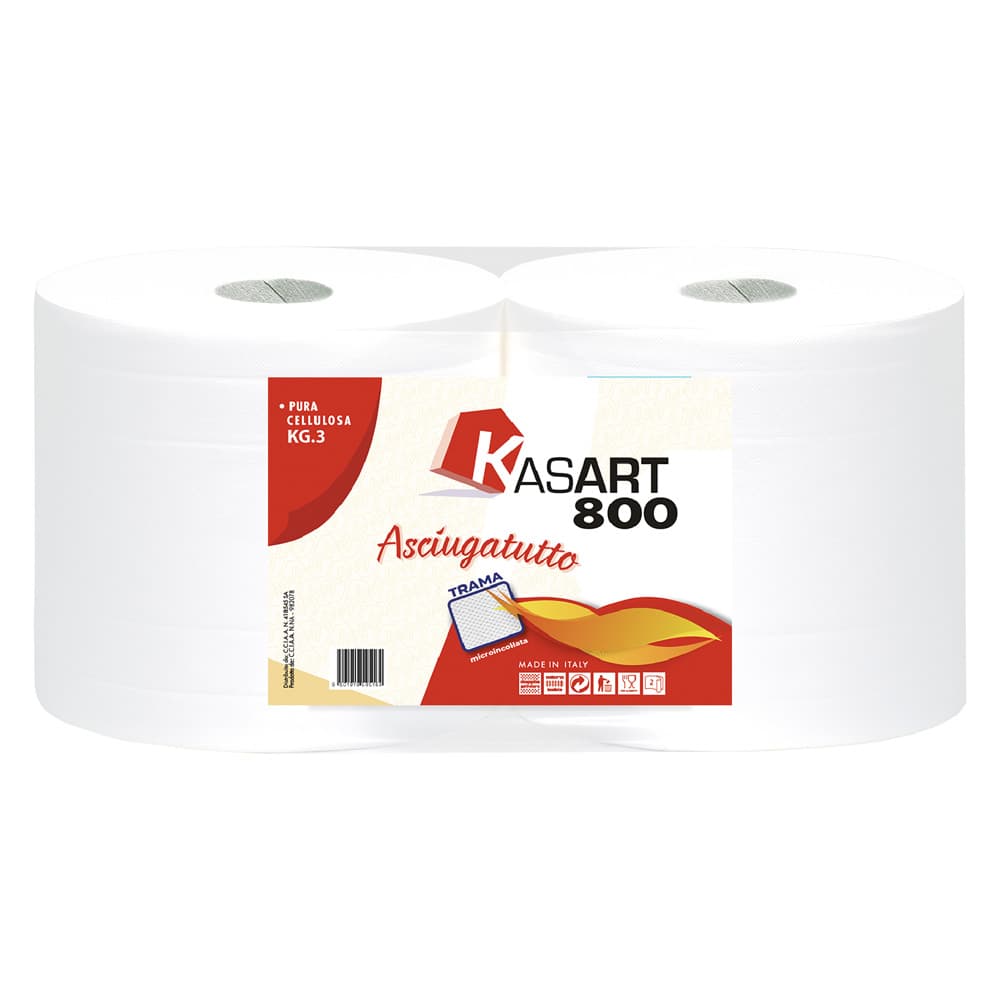 Bobina Kasart Asciugatutto 800 Carta a Rotolo Circa 2 1,5 kg - 2