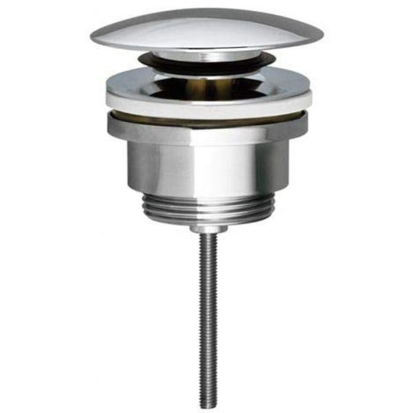 Piletta Scarico Click Clack Lavabo Senza Troppo Pieno con Vite Cromo - 2