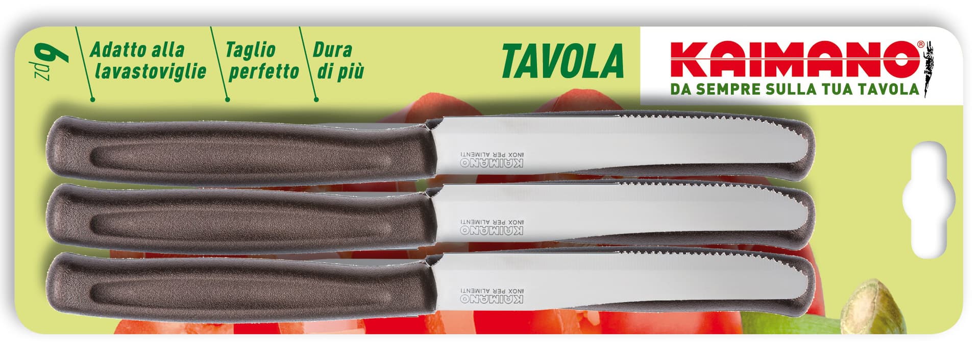 Set Colore Telli da Tavola Dinamik 6 Pezzi Punta Dentata Colore Legno - 2