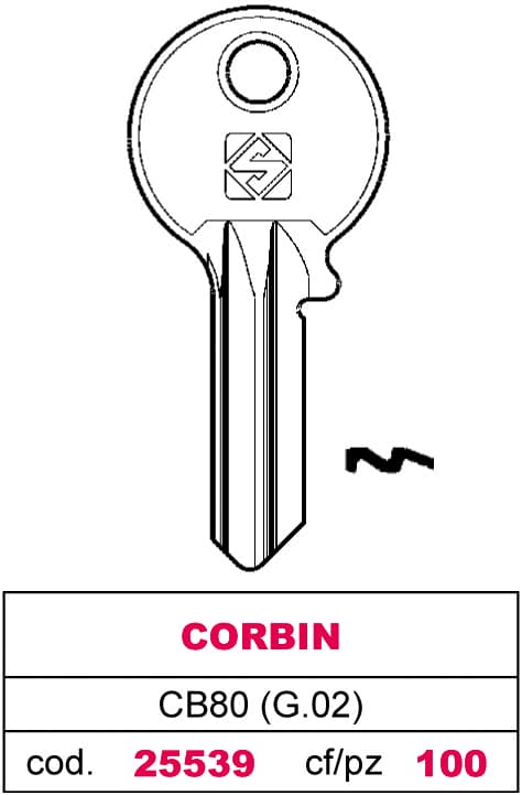 Chiave Asc CB80 (g.vac 0) Corbin 20 Pezzi Silca - 2