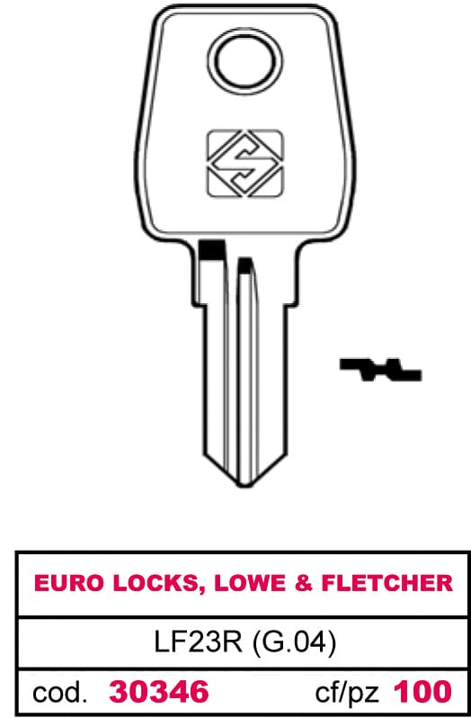 Chiave Asc LF23R (g.vae 0) Euro Locks Lowe & Fletcher 20 Pezzi Silca - 2
