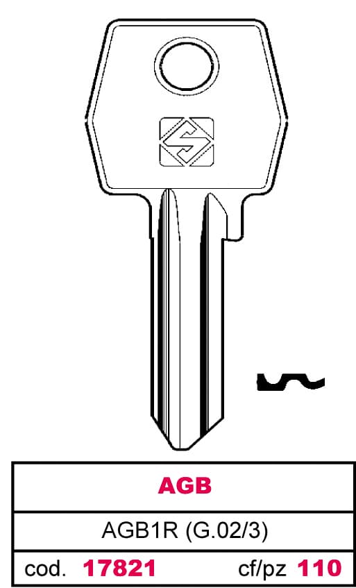Chiave Asc AGB1R (g.vac 3) Agb 20 Pezzi Silca - 2
