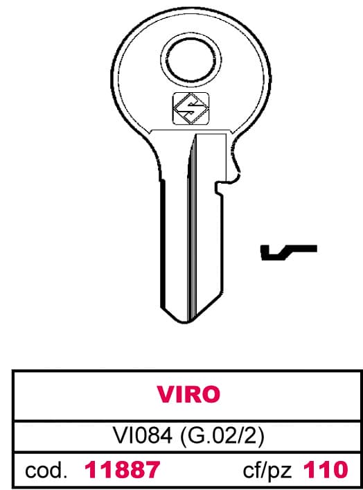 Chiave Ottone VI084 (g.vac 2) Viro 20 Pezzi Silca - 2