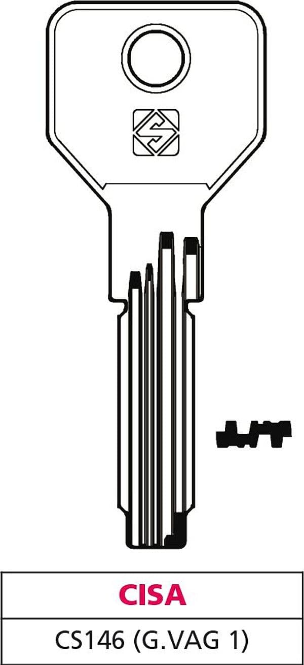Chiave Punzonata Ottone CS146 (g.vag 1) Cisa 10 Pezzi Silca - 2
