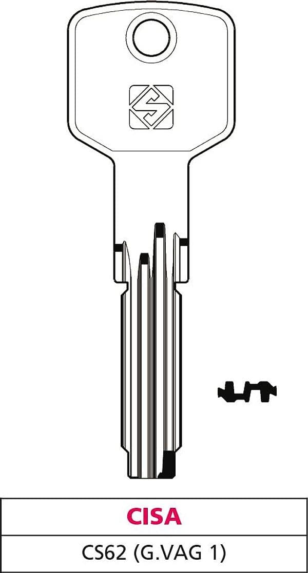 Chiave Punzonata Ottone CS62 (g. Vag 1) Cisa 10 Pezzi Silca