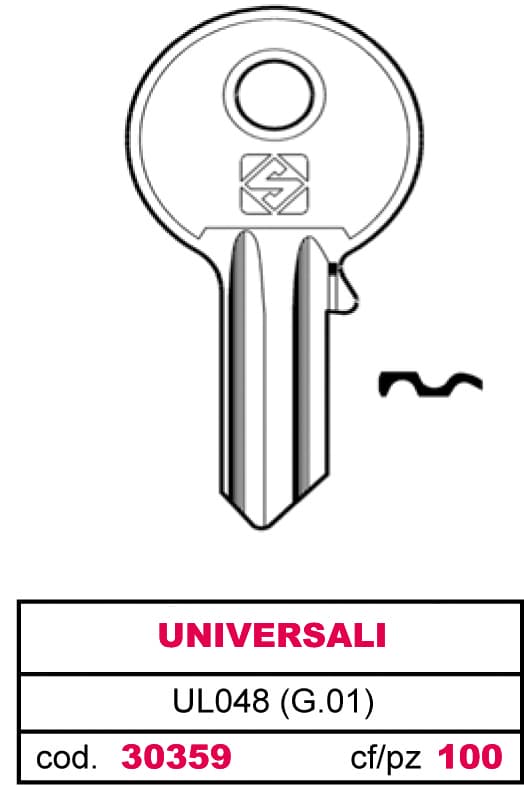 Chiave Ottone UL048 (g.vab 0) Universale 20 Pezzi Silca - 2