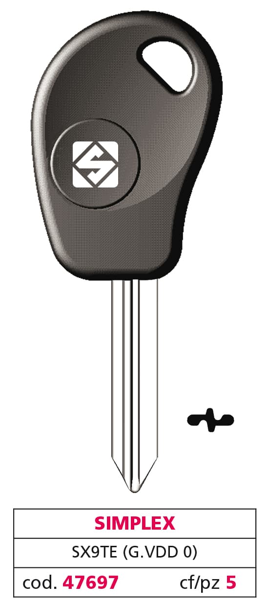 Chiave per Auto SX9TE (g. Vdd 0) Simplex 5 Pezzi Silca - 2