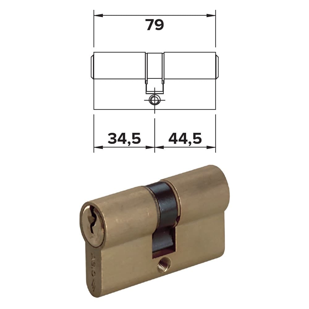 Cilindro Sagomato da Infilare +10+39,5 = 79 (34,5+44,5) Cisa 08010 29,5 mm