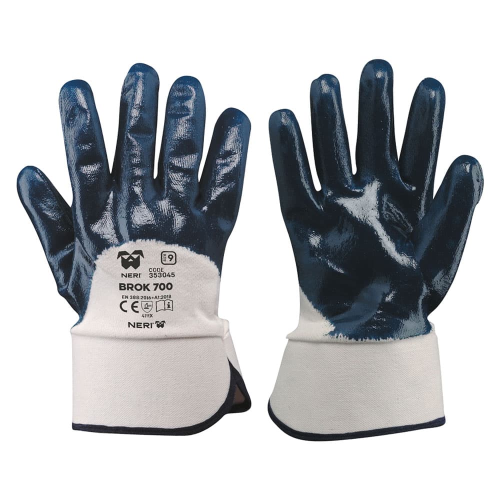 Guanti Nbr Manichetta Tela Tg. 10 12 Coppia Neri Brok 700 - 2