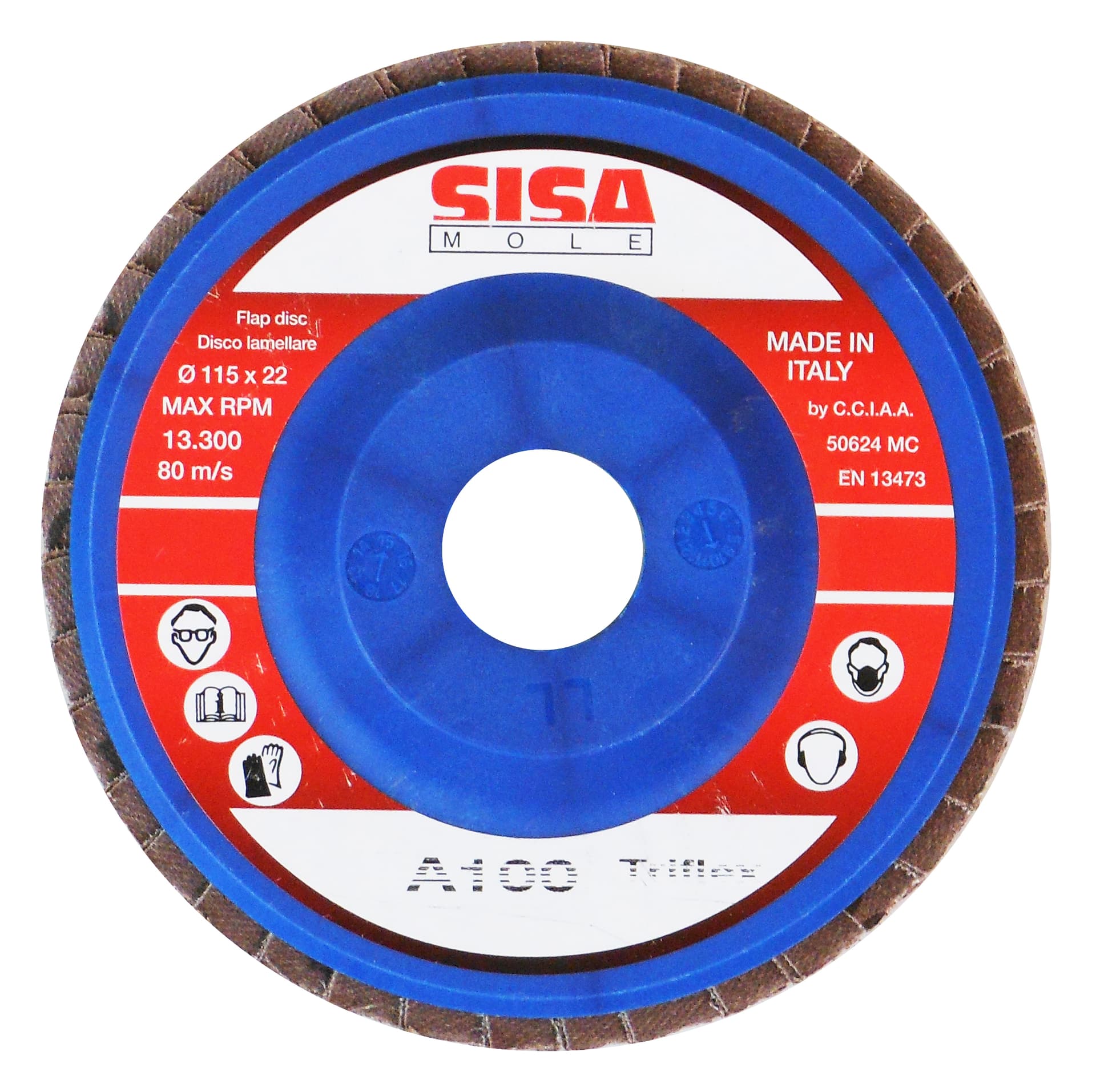 Disco Lamellare al Corindone Ø Mm 115 Foro 22 Grana 60 25 Pezzi Sisa Mole - 2