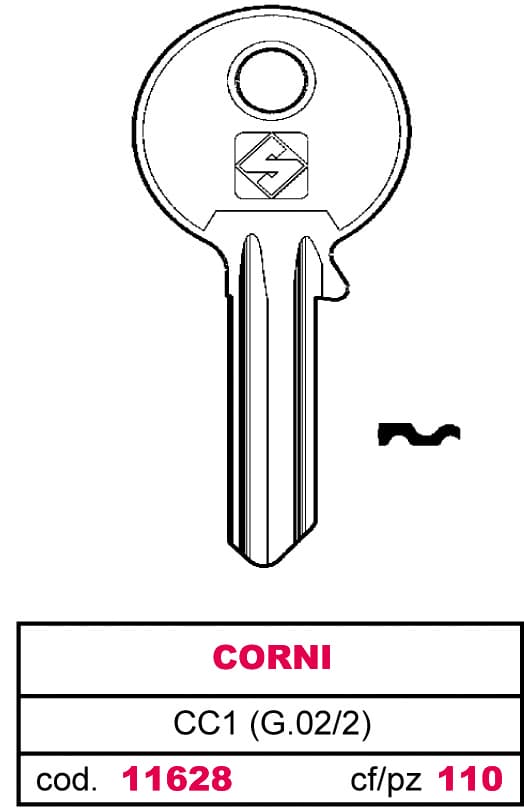Chiave Ottone CC1 (g.vac 2) Corni 20 Pezzi Silca - 2