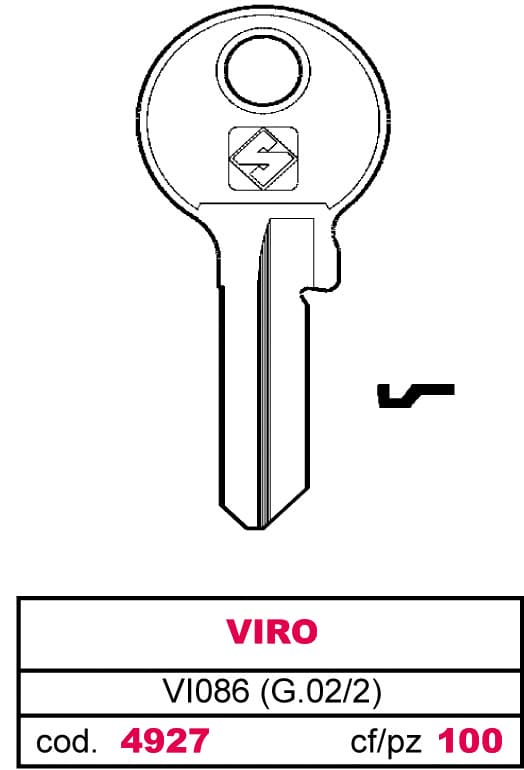 Chiave Asc VI086 (g.vac 2) Viro 100 Pezzi Silca - 2