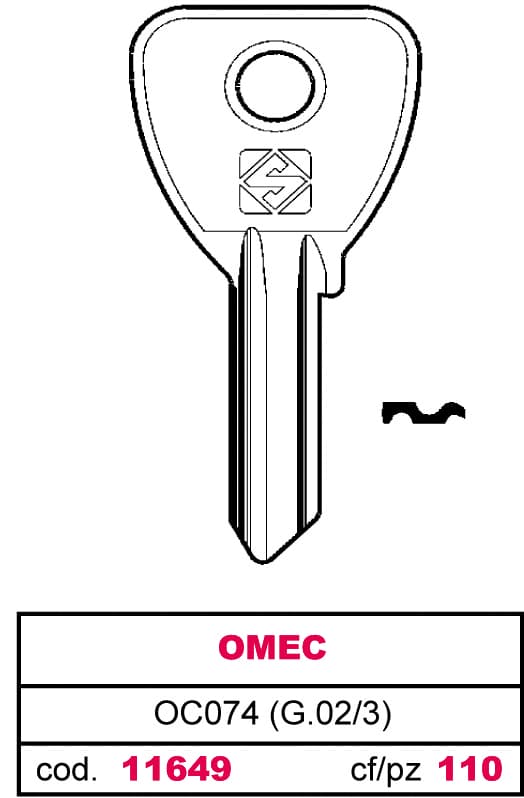 Chiave Ottone OC074 (g.vac 3) Omec 20 Pezzi Silca - 2
