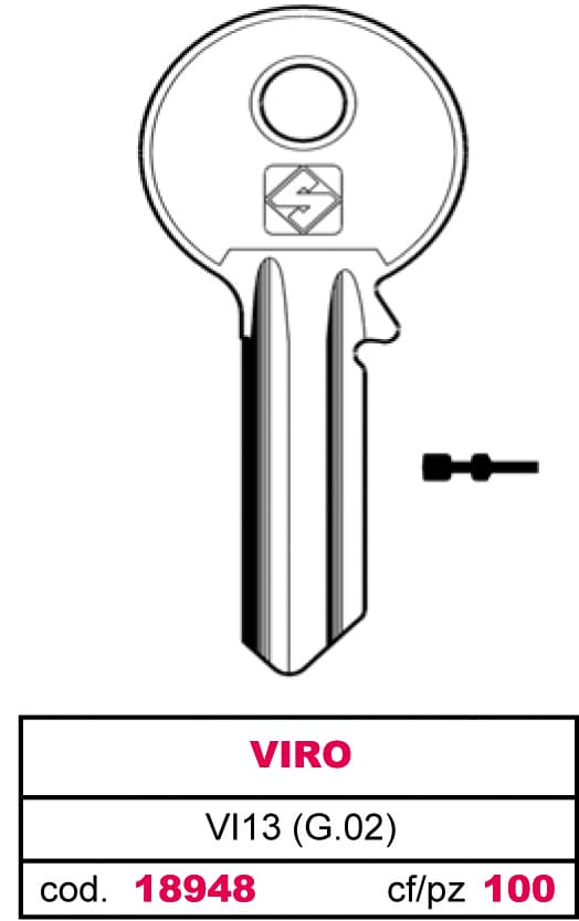 Chiave Ottone VI13 (g.vac 0) Viro 20 Pezzi Silca - 2