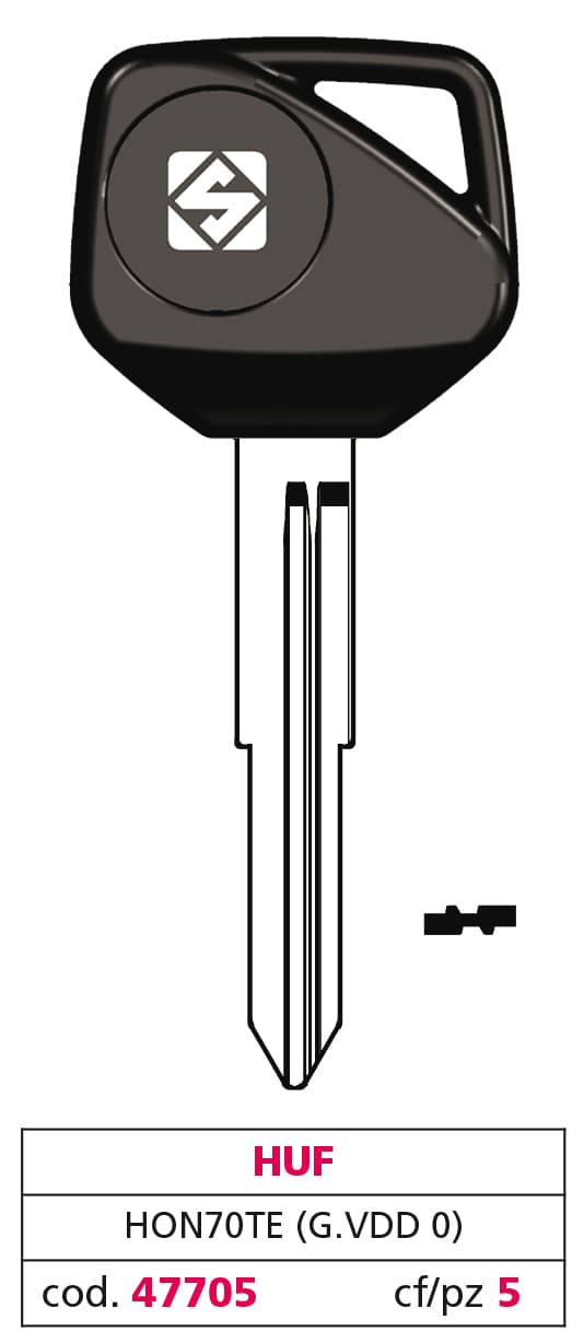 Chiave per Auto HON70TE (g. Vdd 0) Huf 5 Pezzi Silca - 2