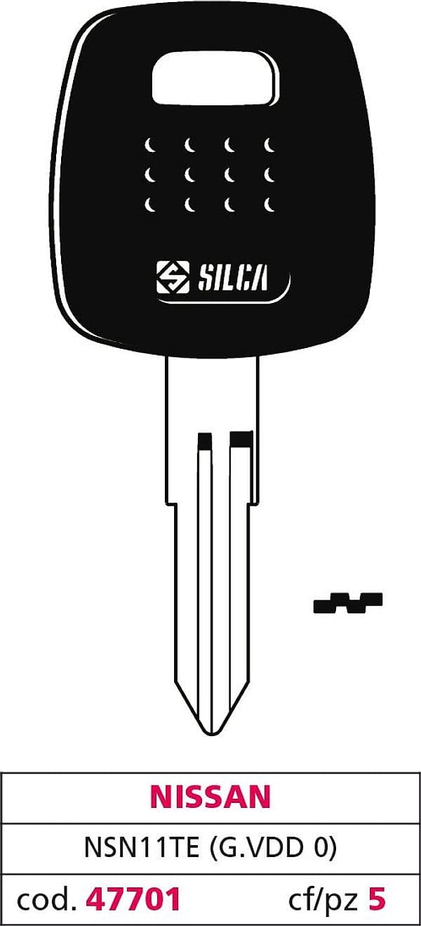 Chiave per Auto NSN11TE (g. Vdd 0) Nissan 5 Pezzi Silca - 2