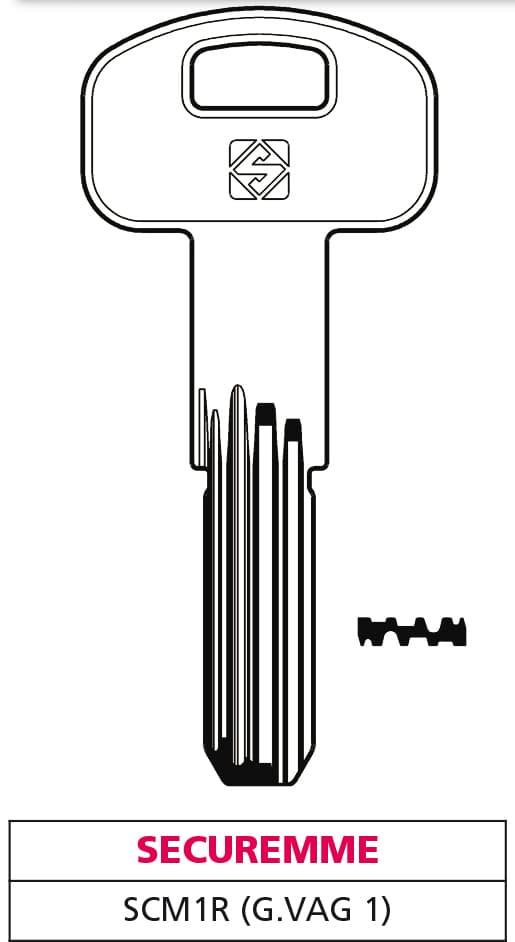 Chiave Punzonata Ottone SCM1R (g. Vag 1) Securemme 10 Pezzi Silca - 2