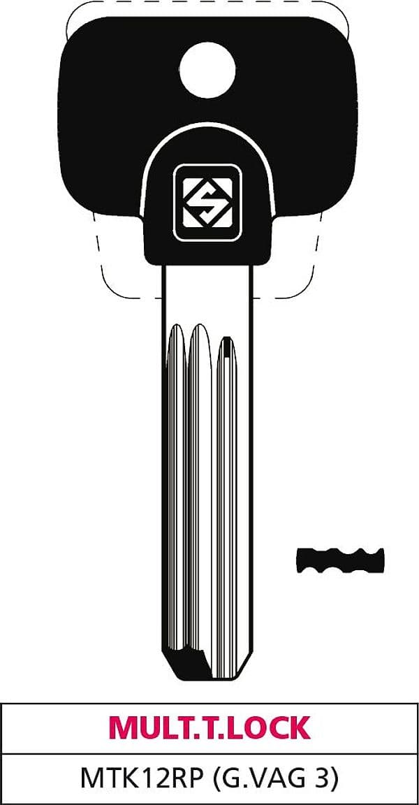 Chiave Punzonata Ottone M K12RP (g. Vag 3) Mul.t.lock 5 Pezzi Silca