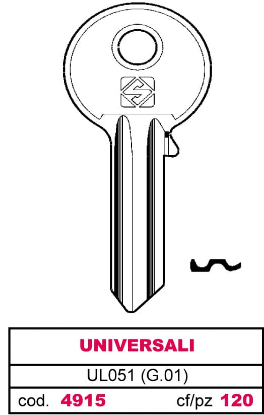 Chiave Asc UL051 (g.vab 0) Universale 100 Pezzi Silca - 2