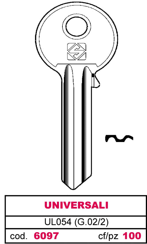Chiave Asc UL054 (g.vac 2) Universale 100 Pezzi Silca - 2