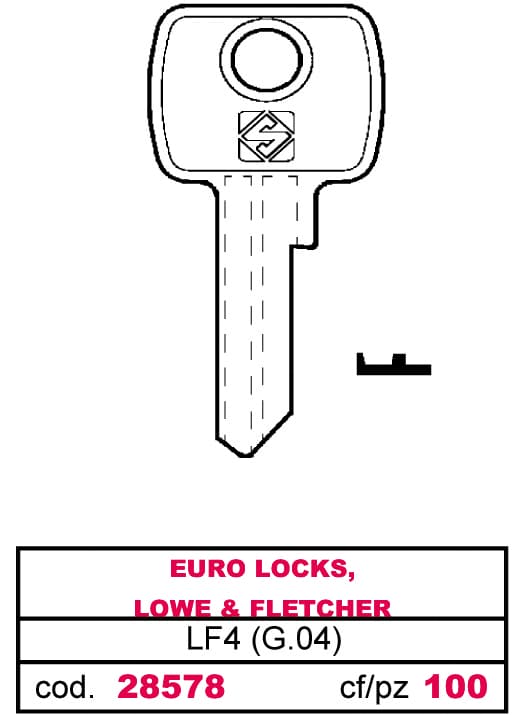 Chiave Asc LF4 (g.vae 0) Euro Locks Lowe & Fletcher 10 Pezzi Silca - 2