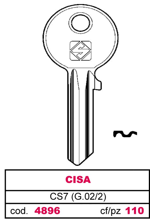 Chiave Asc CS7 (g.vac 2) Cisa 100 Pezzi Silca - 2