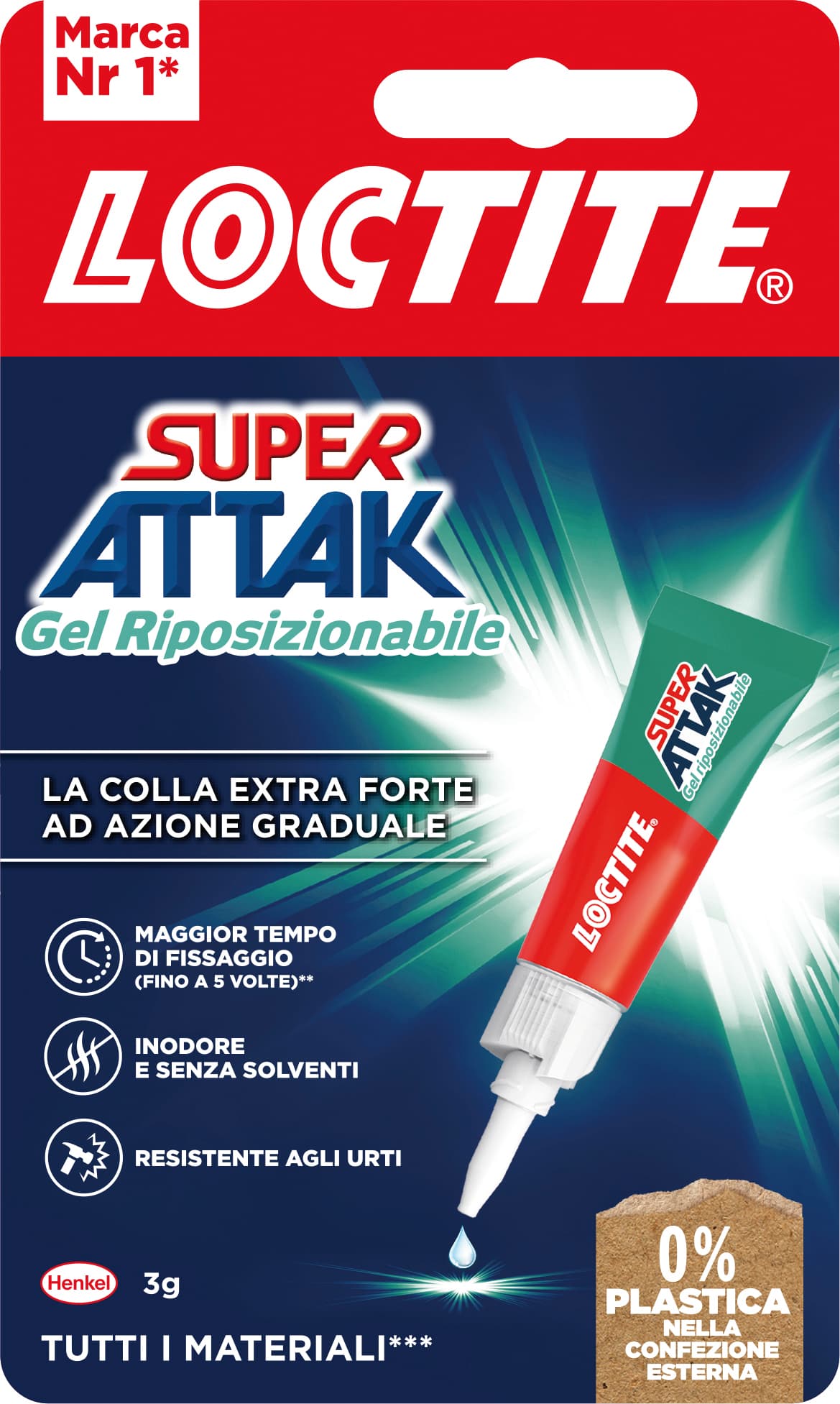 Colore La Super Attak Gel Riposizionabile Gr. 3 12 Pezzi Henkel - 2