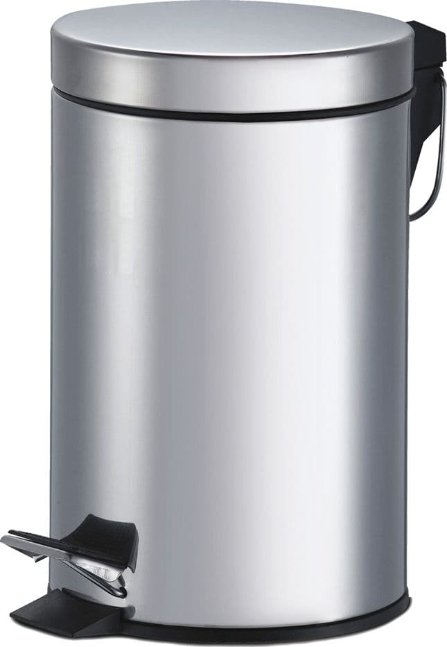 Pattumiera Tonda in Acciaio H.26 Ø 20 cm - 2