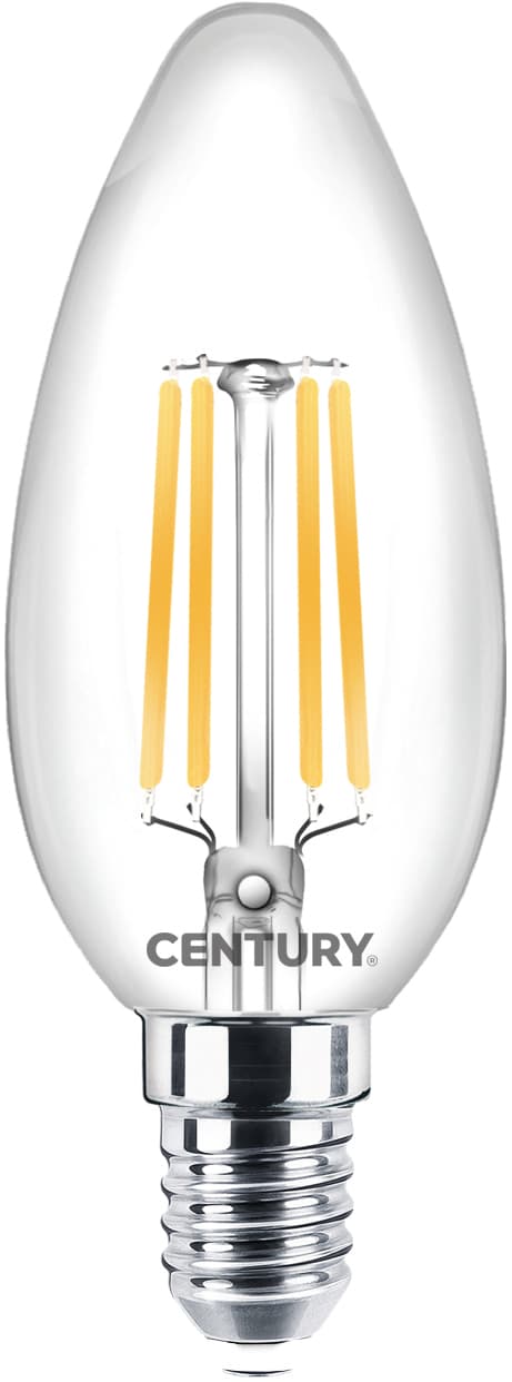 Lampada a Filamento LED Candela E14 Luce Calda 4 W 470 Lumen 10 Pezzi - 2