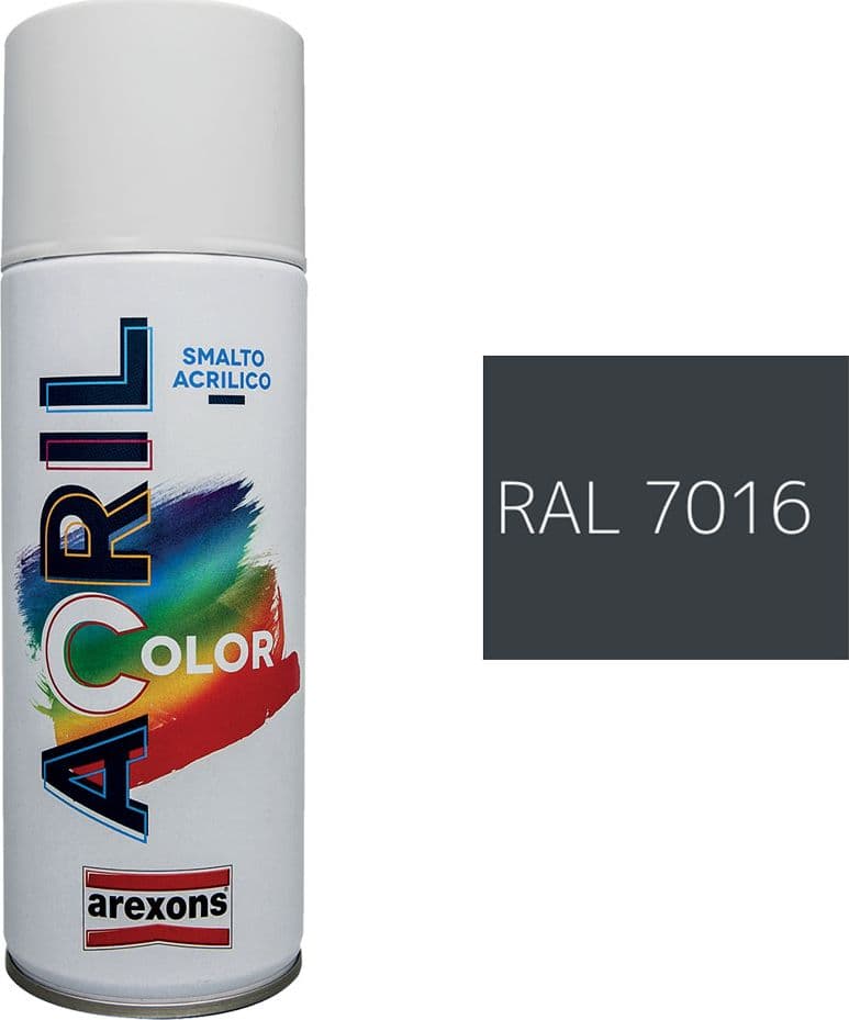 Smalto Spray Acrilico Ral 7016 Arexons Grigio Antracite 6 Pezzi