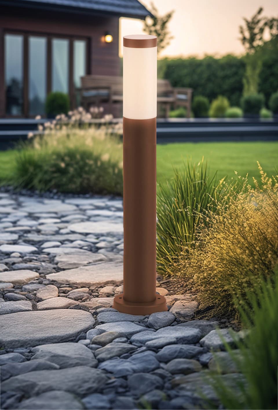 Paletto da Giardino a LED Bamboo Mm 800 H E27 IP54 Colore Corten Century - 2