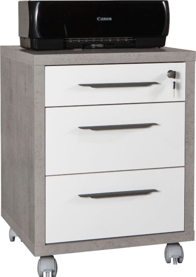 Cassettiera Ufficio 3 Cassetti Linea Cemento Composad 45 X 48 X 63 cm