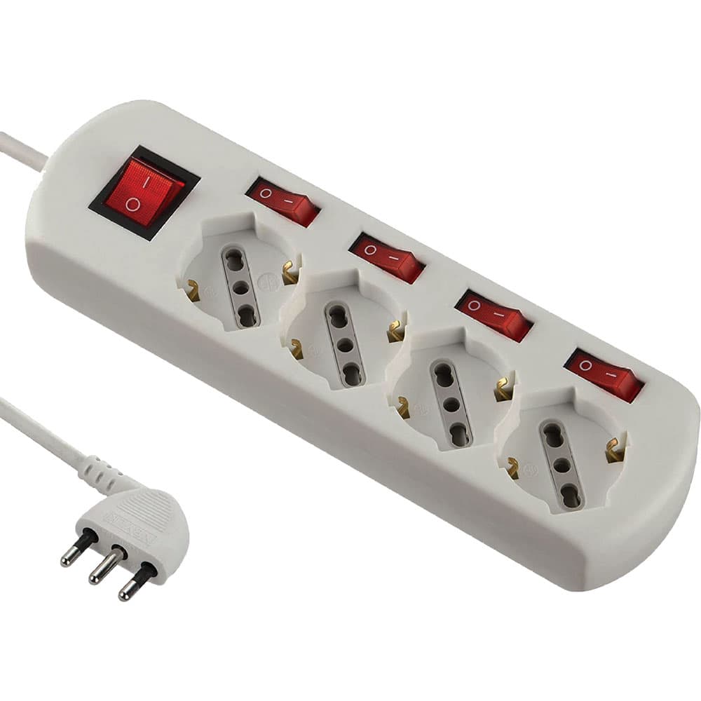 Multipresa con Interruttori Indipendenti 4 Prese Electraline - 2