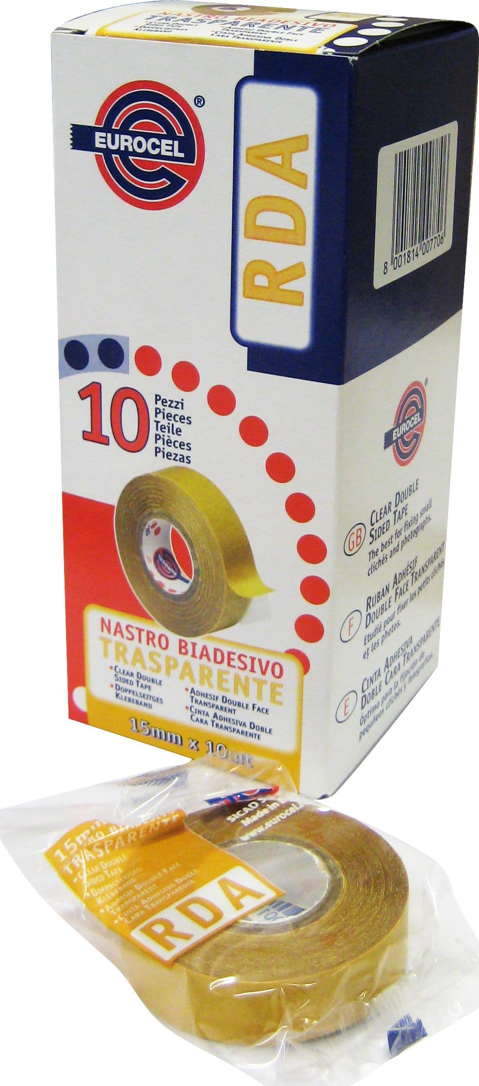 Nastro Biadesivo Mm 15 x 10 M Colore Trasparente Eurocel - 2