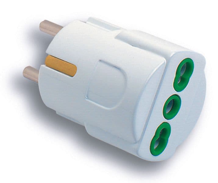 Adattatore Semplice 2P+T Spina Schuko Presa 10 16A 5 Pezzi Fanton - 2