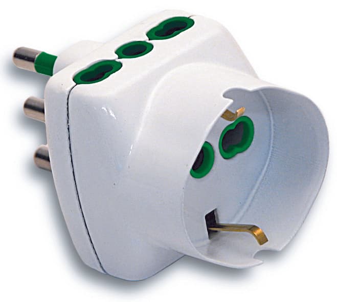 Adattatore Triplo 2P+T Spina 16A 2 Prese 10 16A+SCHUKO 5 Pezzi Fanton - 2