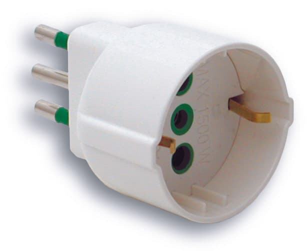 Adattatore Semplice 2P+T Spina 10A Presa Schuko 5 Pezzi Fanton - 2
