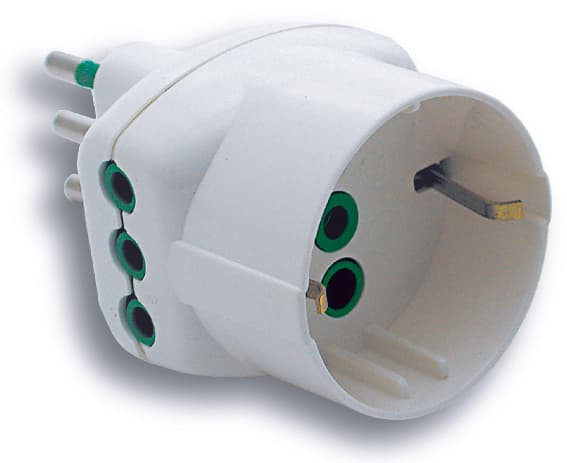 Adattatore Triplo 2P+T Spina 10A 2 Prese 10A+SCHUKO 5 Pezzi Fanton - 2
