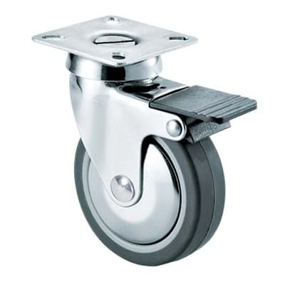 Ruota a Forcella Girevole con Fermo 220CBIS Avo Ø 50 mm 40 x 40 mm 4 Pezzi - 2