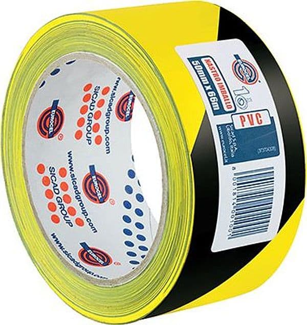 Nastro Segnaletico Adesivo 350 Gn Eurocel Nero 66 ml 50 mm 2 Pezzi
