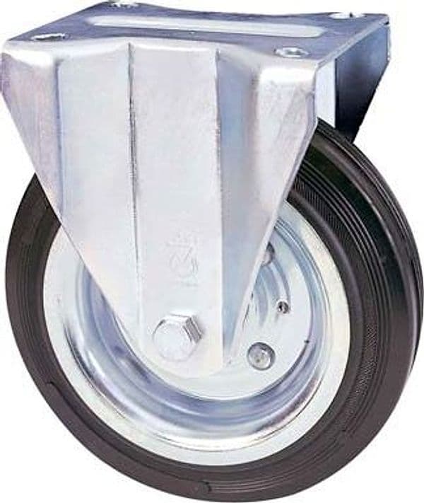 Ruota a Forcella su Piastra 80A Avo X37 Nera Ø 125 mm 115 x 85 mm 2 Pezzi – Valsecchi